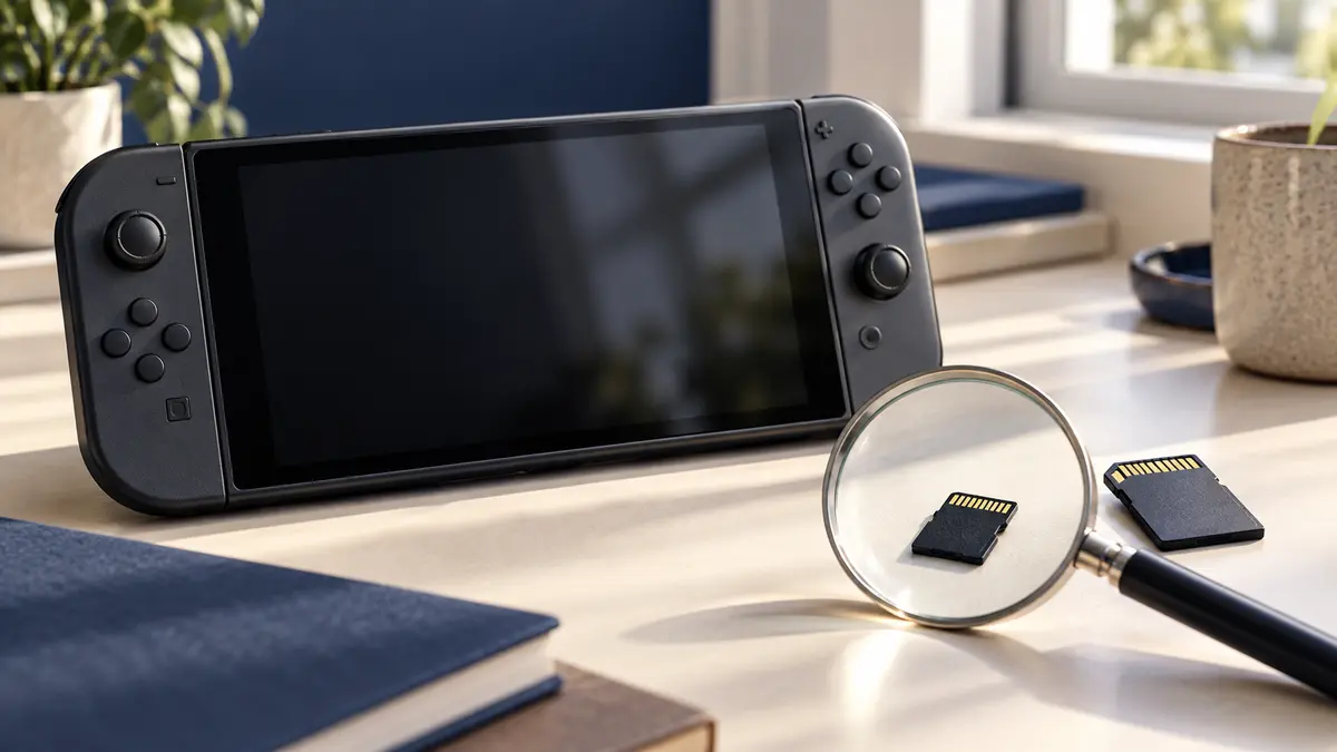 中古ゲーム機と規格の異なるメモリーカードを照合するイメージ